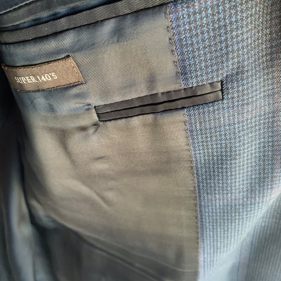 Canali Plaid Blue Sport Coat 42R - Picture 4 of 5